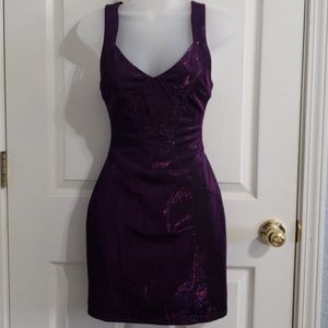Purple bodycon dress with metallic